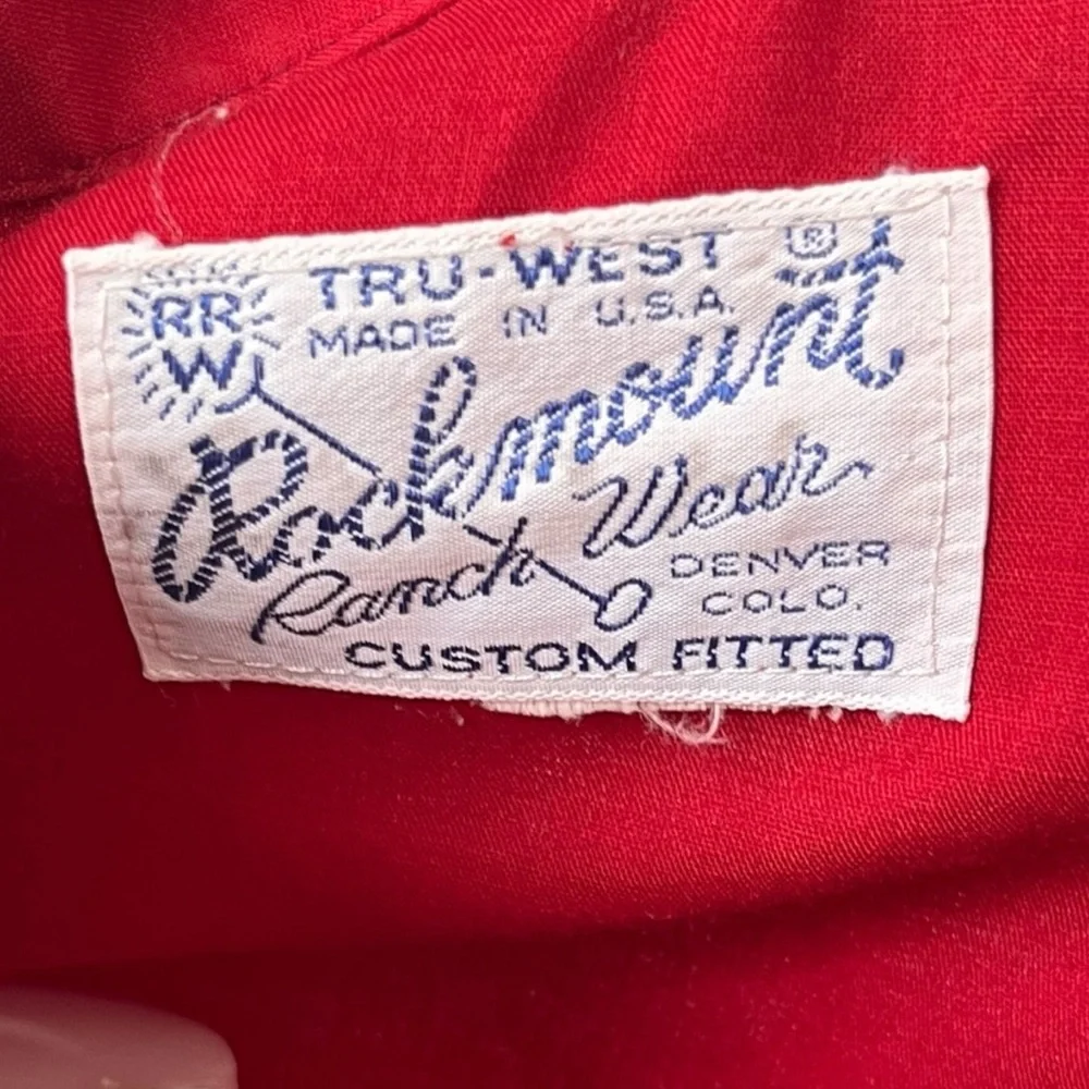 Vintage Rockmount Western Wear Snap Button Up Shirt Red Custom Fitted